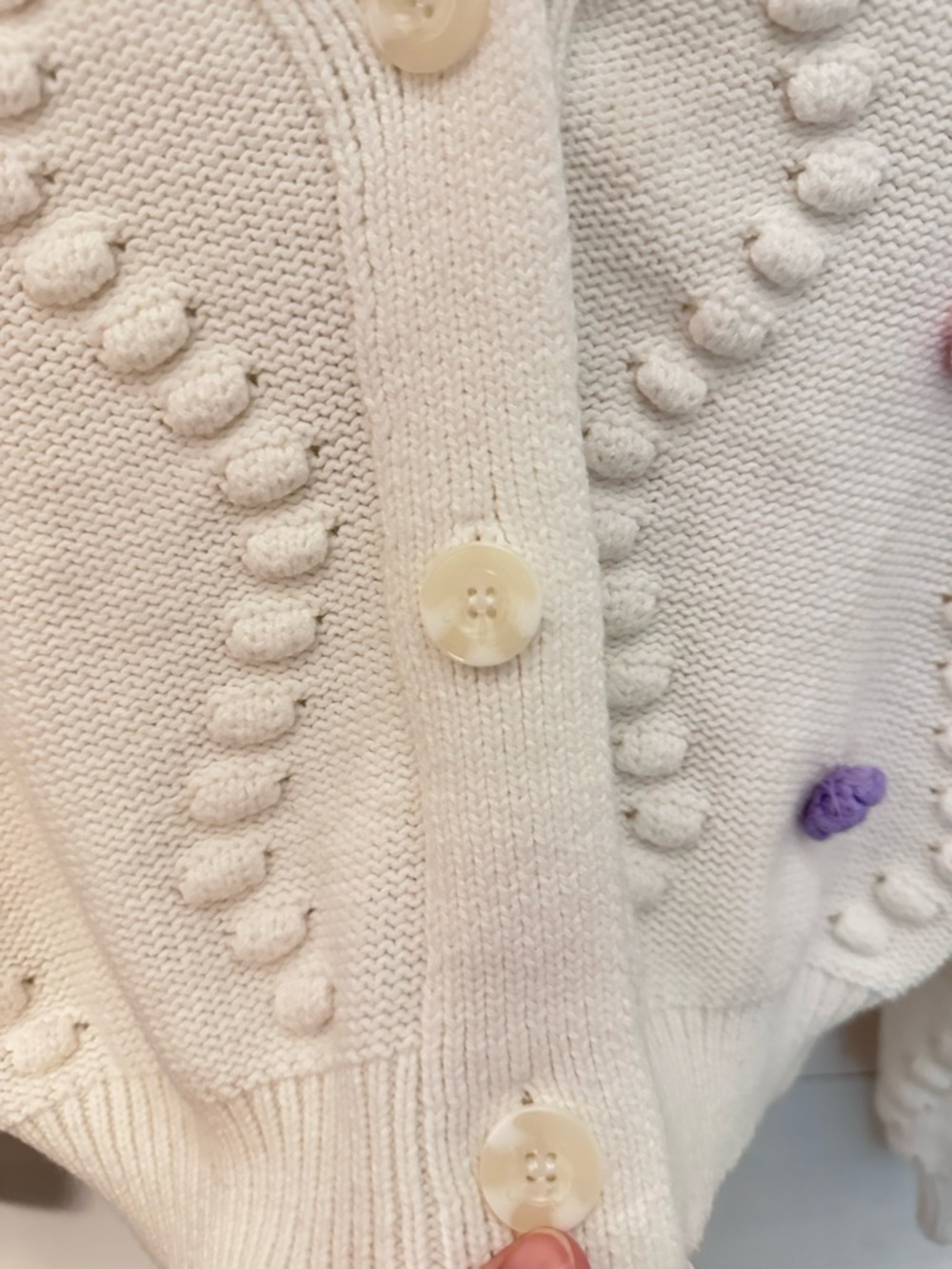NWOT M Jessica Simpson white crotchet floral crop cotton long sleeve cardigan - Picture 7 of 13